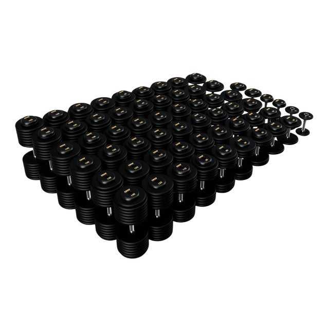 Troy 105-150 lb Gym Pro-Style Free Weights with Black Rubber End Caps