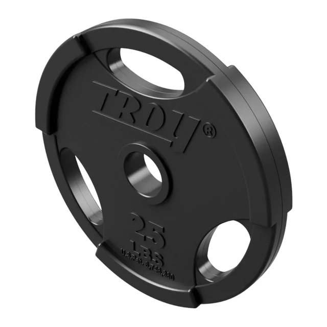 Troy 25 lb Rubber-Coated Olympic Plate with Handles