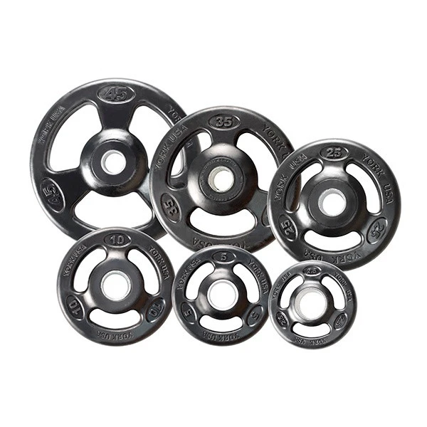 York Barbell "Iso-Grip" Rubber Olympic Plates
