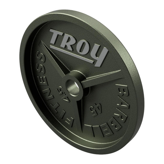 Troy 45 lb Cast Iron Machined Olympic Plate