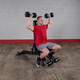 Body-Solid Commercial Workout Bench during Dumbbell Shoulder Press