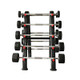 TKO Fixed Barbell Storage Rack w/ Optional Rubber Barbells - Front View