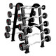 TAG Fitness 8-Sided Urethane Fixed Barbell Set with Rack