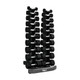 TKO S840-SXRA10 Rubber Hex Dumbbell Package with Twin-Column Rack