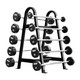 Troy (20-110 lb) Fixed Urethane Barbells & Rack - Straight Bars w/ Black Matte Rack