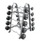Troy 20-110 lb Fixed Urethane Barbells & Rack - EZ Curl Bars w/ Silver Rack