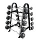 Troy 20-110 lb Urethane Fixed Barbell Set w/ Rack - EZ Curl Bars w/ Black Matte Rack