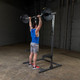 Body-Solid Standing Press Rack During Shoulder Exercise