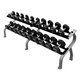 Troy 12-Sided Urethane Dumbbell Set & Rack - 5-50 lb Set w/ Silver Rack