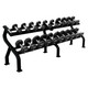 Troy 12-Sided Urethane Dumbbells & Rack - 5-50 lb Set w/ Black Rack