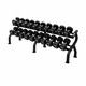 Troy 55-100 lb Urethane Dumbbell Set with Black Rack