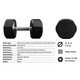 Troy 3-50 lb 12-Sided Rubber Dumbbells & Rack - Dumbbell Dimensions & Specifications