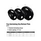 Troy (TLW-40G) 40 lb Cardio Pump Set - Plate Dimensions & Specifications