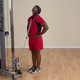 Body-Solid Head Harness with Man Training on Gym Pulley