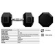 VTX 8-Sided Urethane-Coated Dumbbells - Dimensions & Specifications
