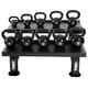 TKO (859KR) 2-Tier Kettlebell Rack w/ Optional Vinyl Kettlebells