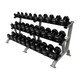 Troy 12-Sided Weight Set on Silver Three-Tier Storage Rack