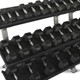 Inflight Fitness Rubber Hex Dumbbell Set on Tray Rack