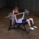 Body-Solid (SODB250) Decline Bench Press - User and Spotter Exercising