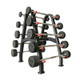 TKO 20-110 lb Fixed Rubber Barbells & Rack