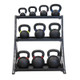 TKO (856KR) 3-Tier Kettlebell Rack w/ Optional Weights - Front View