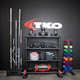 TKO (895KR-4B) 4-Tier Kettlebell Rack - Pictured w/ Optional Equipment in Gym