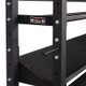 York Barbell Free Weight Storage Station Showing Shelves and Plate Pegs