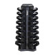 TKO 3-25 lb Rubber Hex Dumbbells & Rack