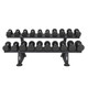 TKO (7051B-BK) 2-Tier Saddle Dumbbell Rack w/ Optional Weights