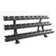 TKO 10-Sided Rubber Dumbbells & 3-Tier Rack - Rack Only View