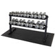 Body-Solid 5-50 lb Iron Hex Dumbbells w/ Rack