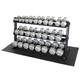 Body-Solid 5-70 lb Iron Hex Dumbbells w/ Rack
