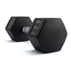TAG Fitness Rubber Hex Dumbbell with Straight Hard-Chrome Handle