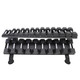 TKO (889HDR-BK) 2-Tier Shelf Dumbbell Rack Loaded with Optional Dumbbells