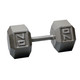 Body-Solid 70 lb Six-Sided Iron Dumbbell with Silver Weight Marking