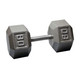 Body-Solid 80 lb Cast Iron Hex Dumbbell with Silver Weight Marking