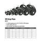Troy VTX Cast Iron Olympic Weight Set - Weight Plate Dimensions & Specifications