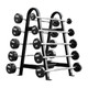 Troy Fixed Weight Barbell Rack w/ Optional Gym Barbells and Black Frame Color