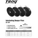 Troy Solid Rubber Interlocking Bumper Plates - Dimensions & Specifications