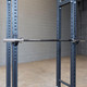 Body-Solid OB60B Compact Olympic Barbell Racked on Free Weight Squat Stand Supports