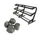 Troy IHD-005-100/TDR-3-SET Cast Iron Hex Dumbbell Set with 3-Tier Rack
