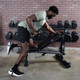 TKO (824FID-BK) Adjustable Weight Bench - Man Exercising in Fitness Room