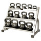 York 5-80 lb Cast Iron Kettlebell Set & Rack