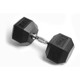 York 55 lb 6-Sided Rubber Dumbbell