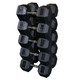Body-Solid Rubber Hex Dumbbells - 80-100 lb Set