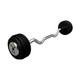 Troy 90 lb Black Cast Iron Fixed Barbell - EZ Curl Bar and Chrome End Caps