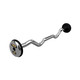 Troy 20 lb Black Cast Iron Fixed Barbell - EZ Curl Bar and Chrome End Caps