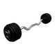 Troy 110 lb Fixed Pro-Style Barbell w/ EZ Curl Bar and Black End Caps
