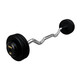 Troy 80 lb Black Cast Iron Barbell w/ EZ Curl Bar and Black End Caps