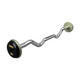 Troy 20 lb Gray Cast Iron Fixed Barbell w/ EZ Curl Bar and Black End Caps